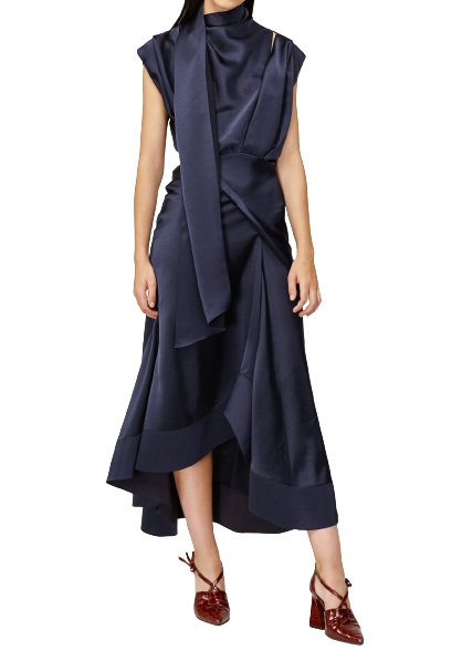 Rent NOOKIE Stella Satin Plunge Gown (Navy) - RRP $289